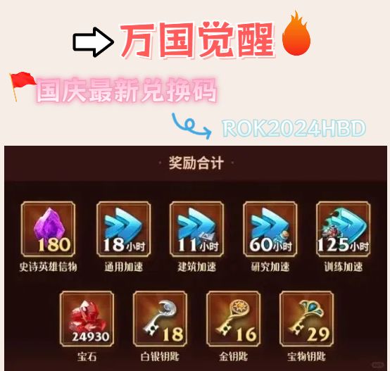 万国觉醒10.8最新最全兑换码! 1