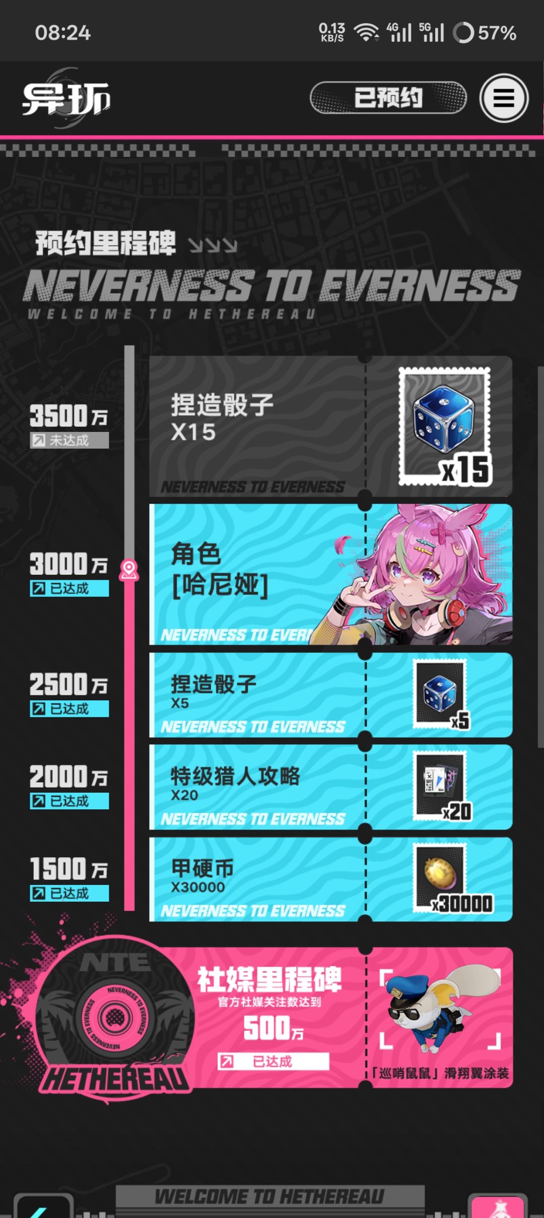 这个3500万预约能达到吗?我的20抽啊 1