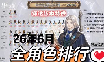 【新手向】26年6月丨全角色排行丨开荒+后期潜力丨综合梳理