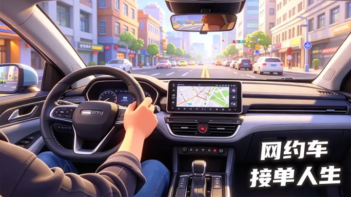 手摇方向盘驾驶的网约车模拟器，操作感一下子上来了！截图