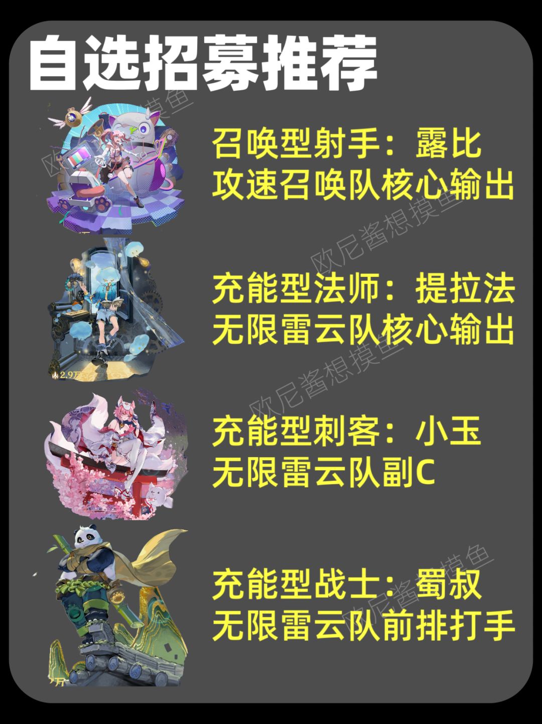 ✨新手必看👉自选角色推荐+阵容配队❗❗ 3