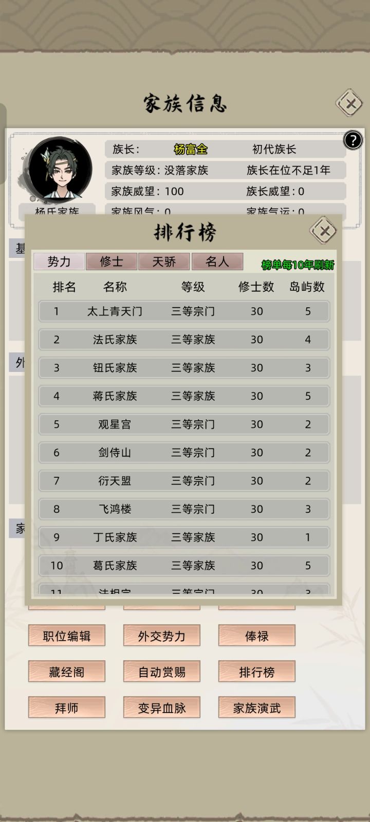 为什么开局只有3等宗门,仙体全都不能遗传截图