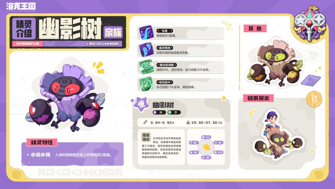 《洛克王国:世界》精灵图鉴「幽影树家族」 1