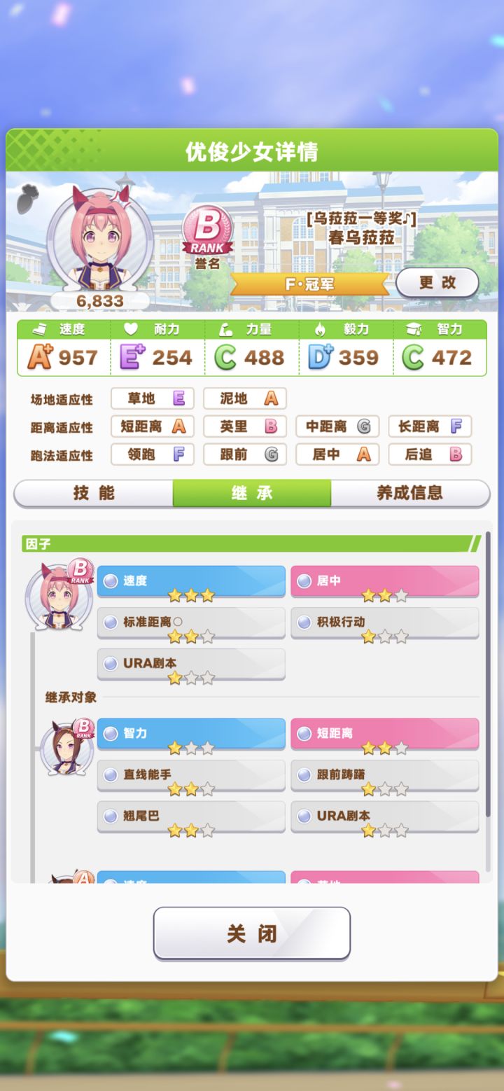 我爱女鹅啊啊啊啊啊啊
呜呜呜呜领跑都那么努力给我拿到冠军还终于给我拿到人生第一个3速因子，我好爱我女鹅！！截图