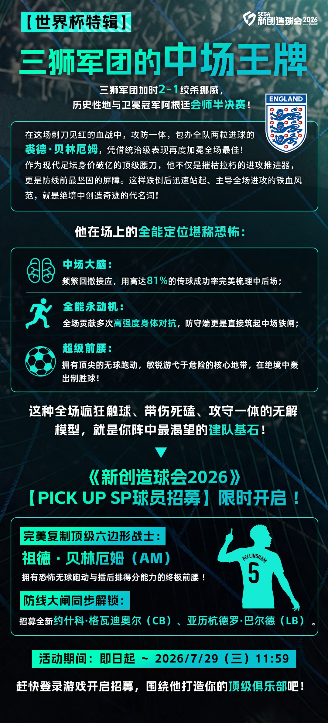 【世界杯特辑】三狮军团的中场王牌 1