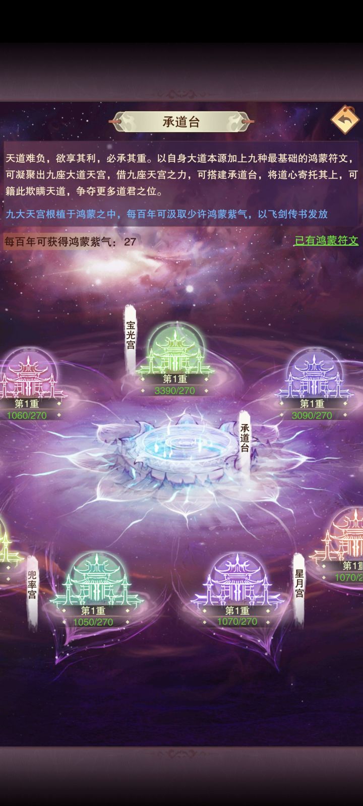 刚开承道台紫气要全花光升级吗?截图