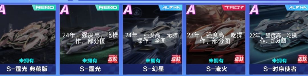 所有联赛车的评价 3