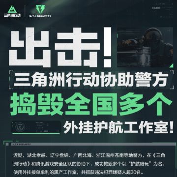 重拳出击！三角洲行动外挂工作室遭警方重创