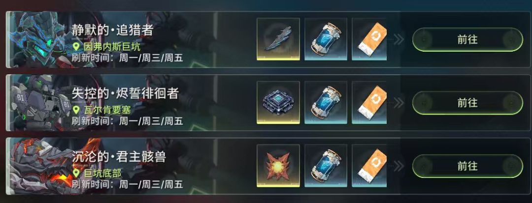 这三个周本材料分别是打什么装备的阿 1