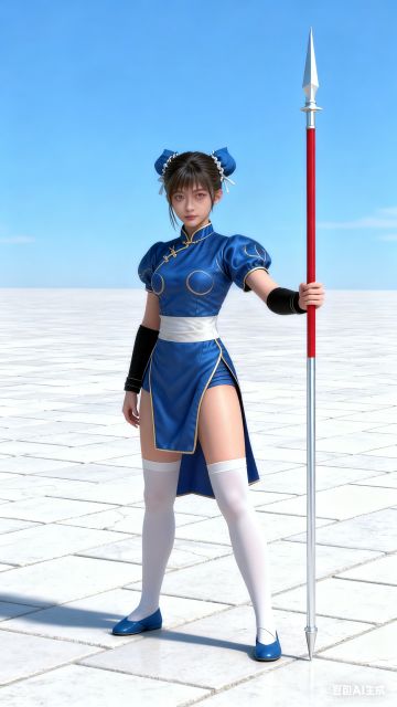 正在练武的竹林众 枪妹