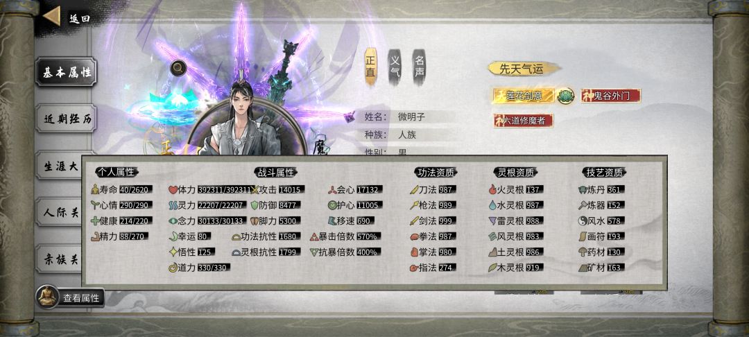 登仙境这个属性正常吗 1