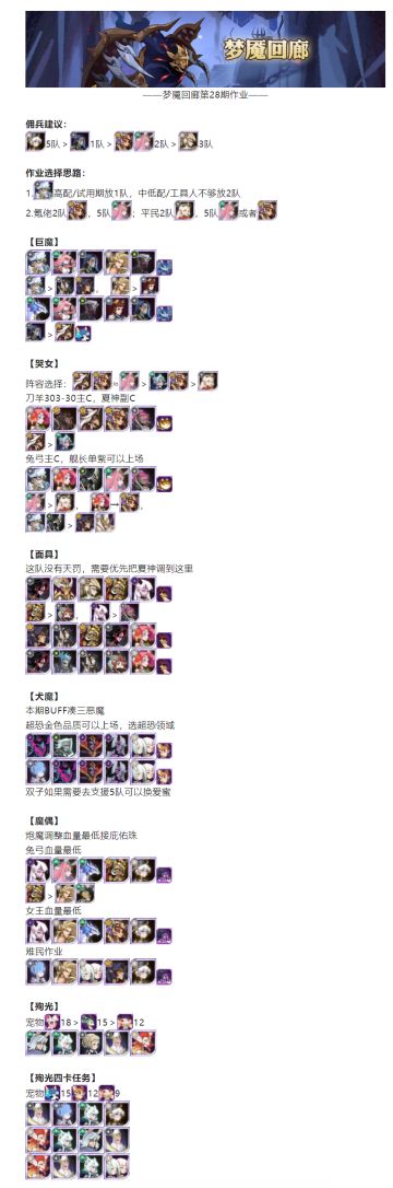 【剑与远征小屋】梦魇回廊28期作业