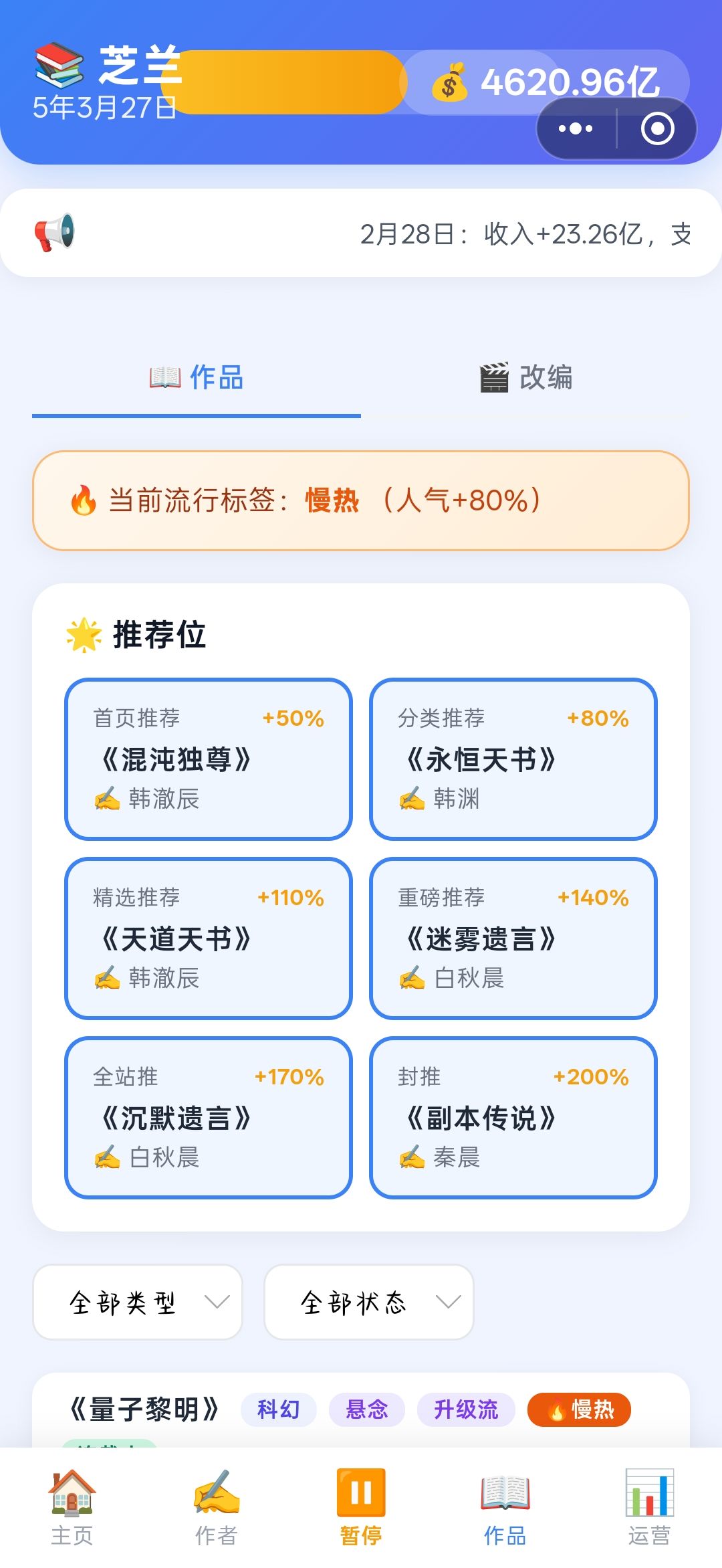 【经营游戏】小说网站模拟器 4