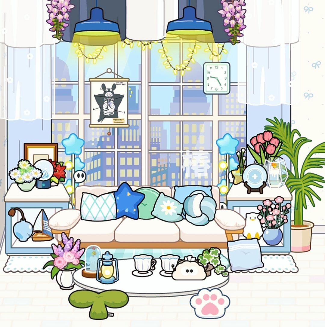 蓝色系公寓布置 2