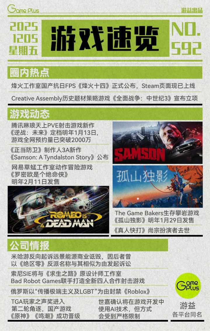 游戏行业值得关注的信息-12.05截图