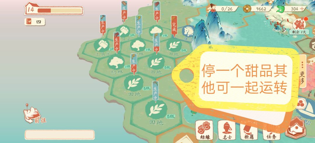 淡墨水云乡--第二日肝完建筑状态和生产安排 2