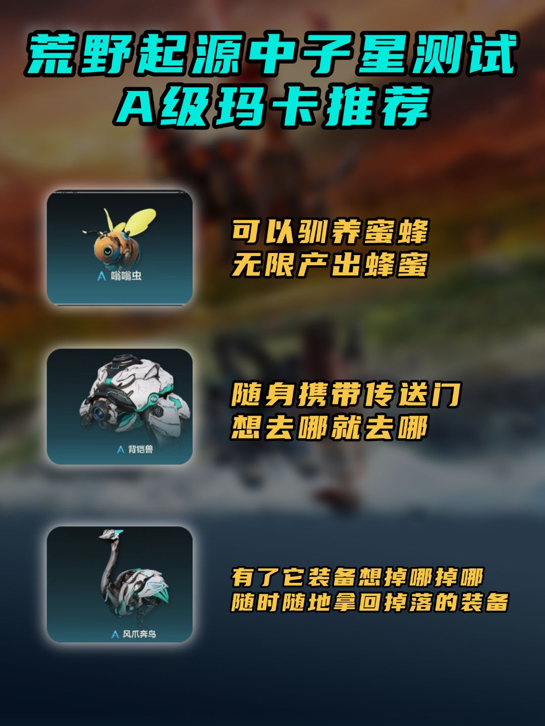 荒野起源中子星测速A级玛卡推荐 2