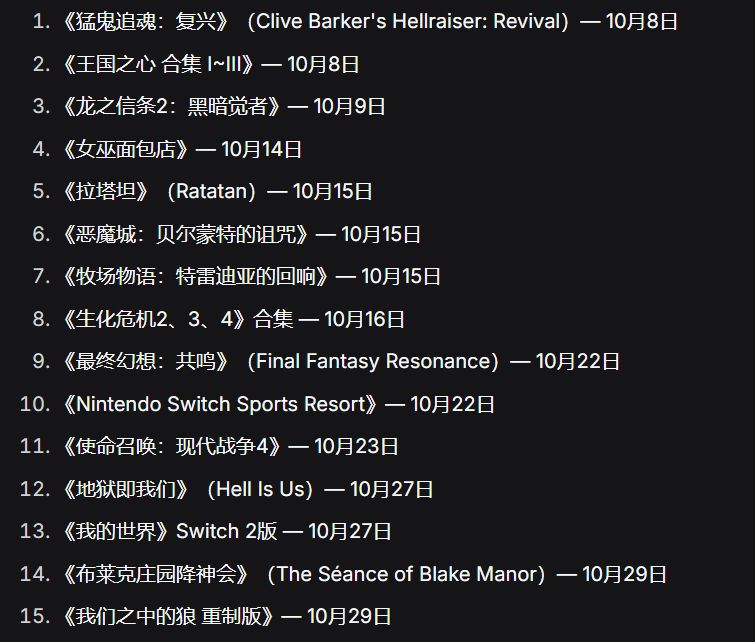 10月NS2游戏大爆发!主机玩家这波真的爽玩 2