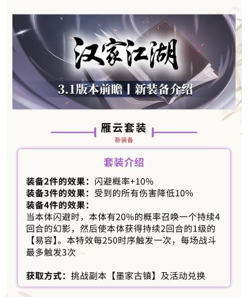 【汉家江湖】版本前瞻 | 新装备「雁云套装」介绍