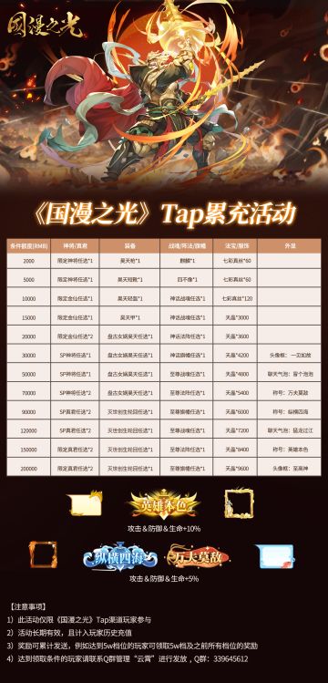 《国漫之光》线下累充＆VIP月度礼包