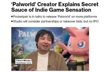 幻兽帕鲁对收购持开放态度