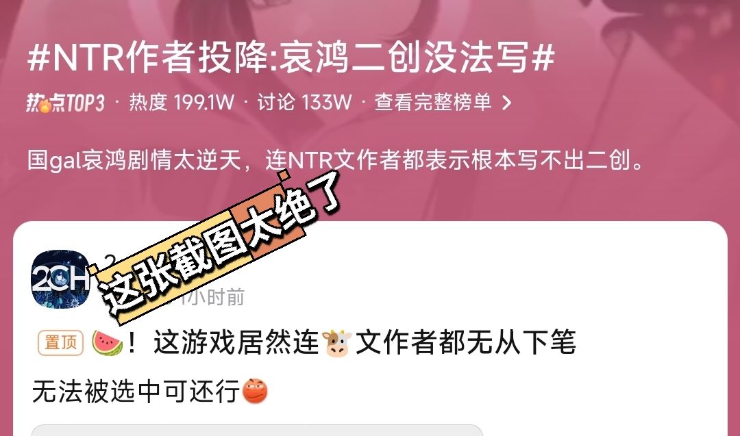 哀鸿剧情离谱😂NTR作者:没法二创 3