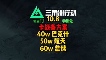 10.8绝密机密卡战备，彩蛋门，特勤处