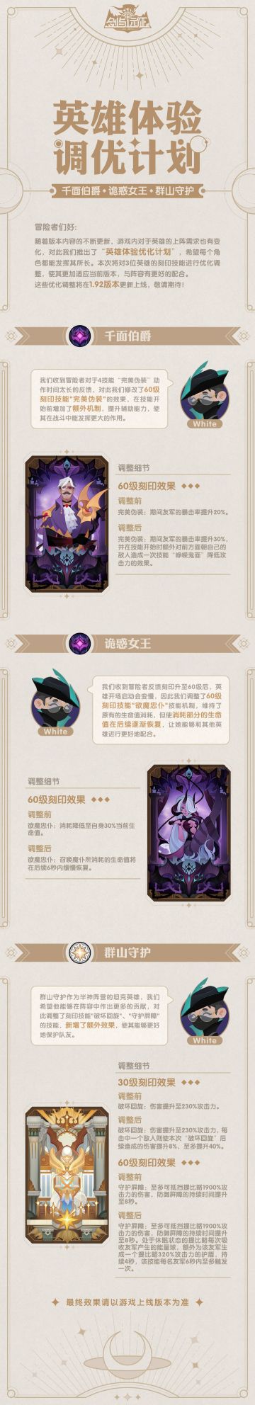 【英雄改动】英雄体验优化计划来啦！