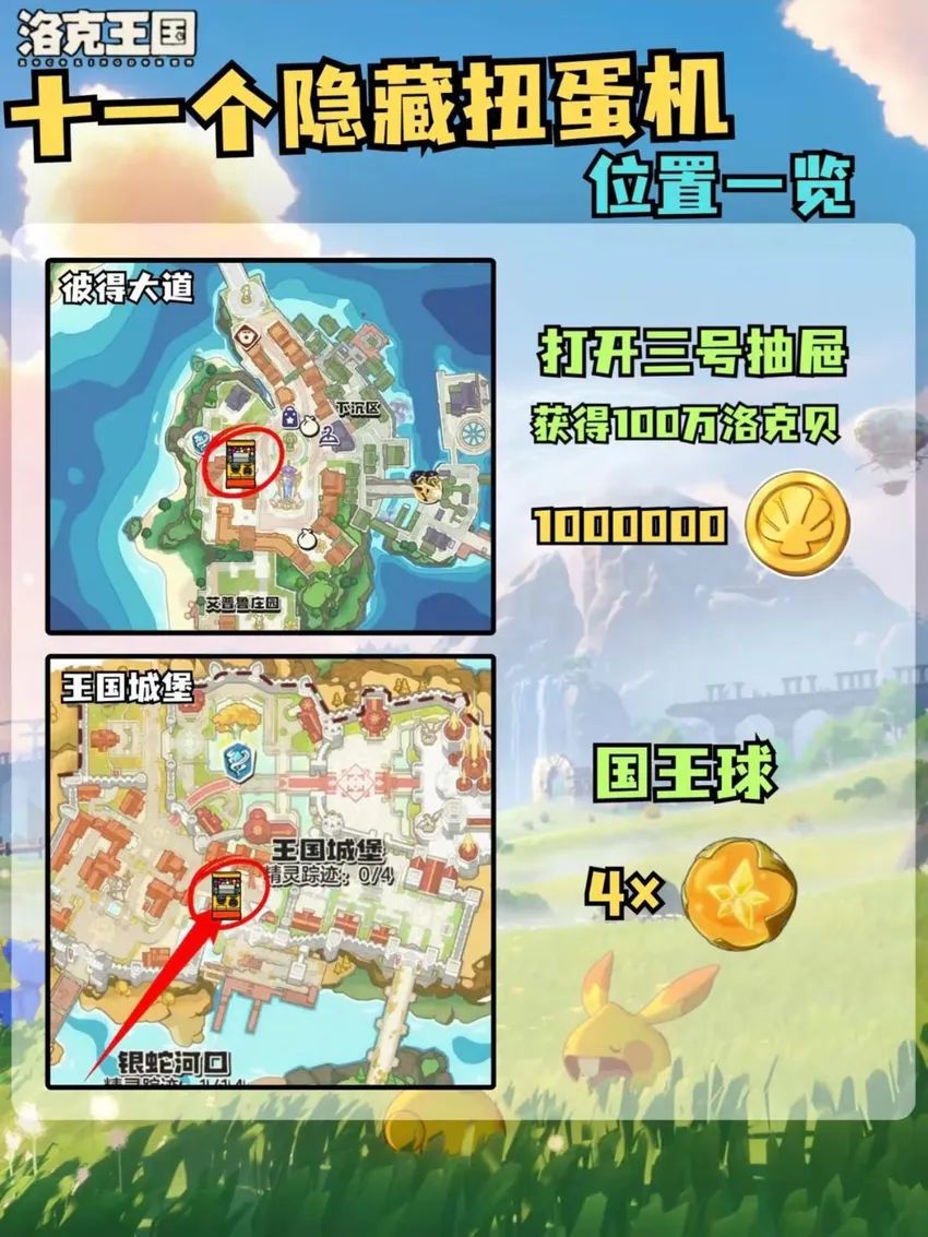 11个扭蛋机位置,奖励,坑人贴太多了 1