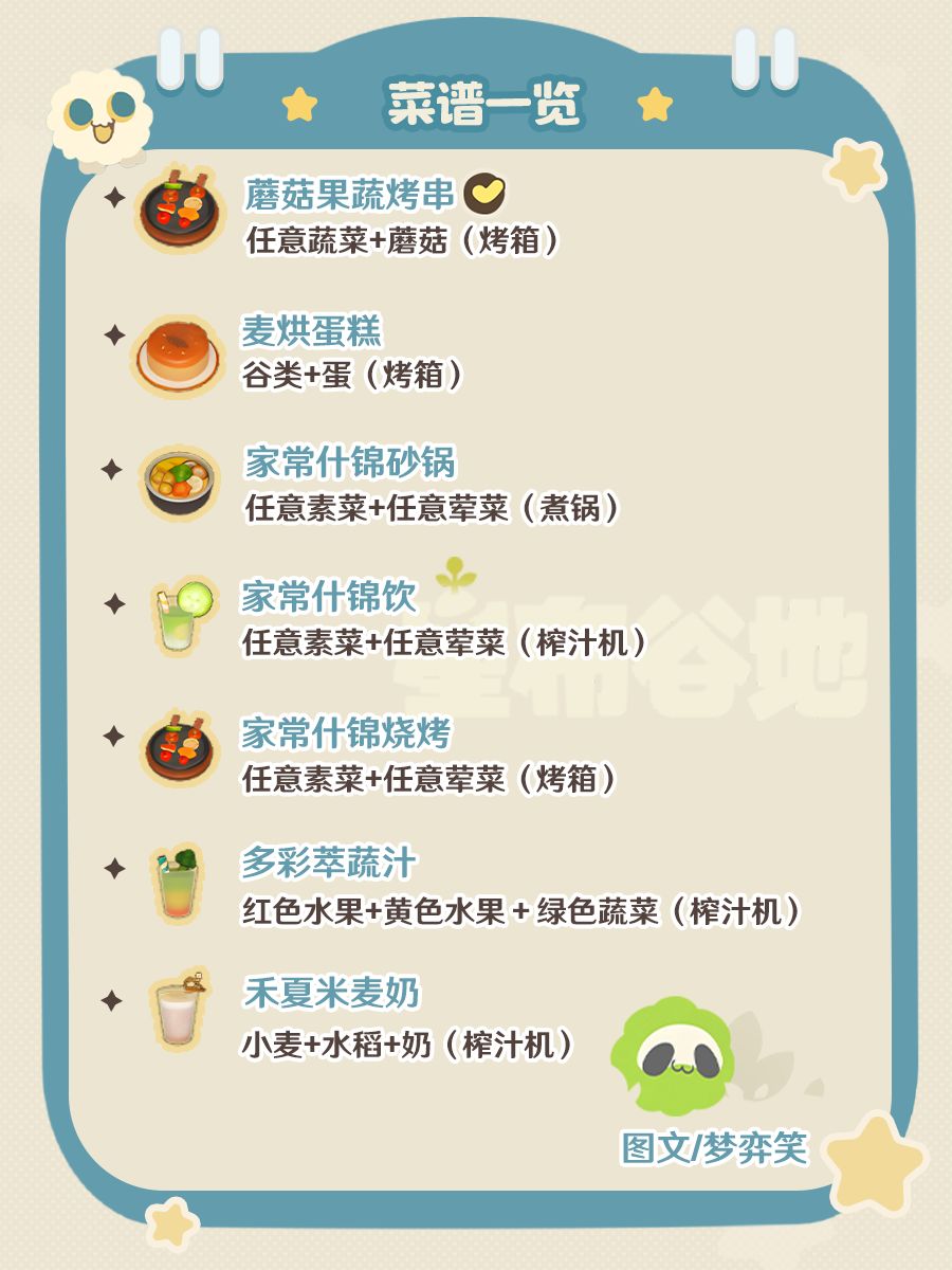 |星布谷地|全食谱收集📝 6