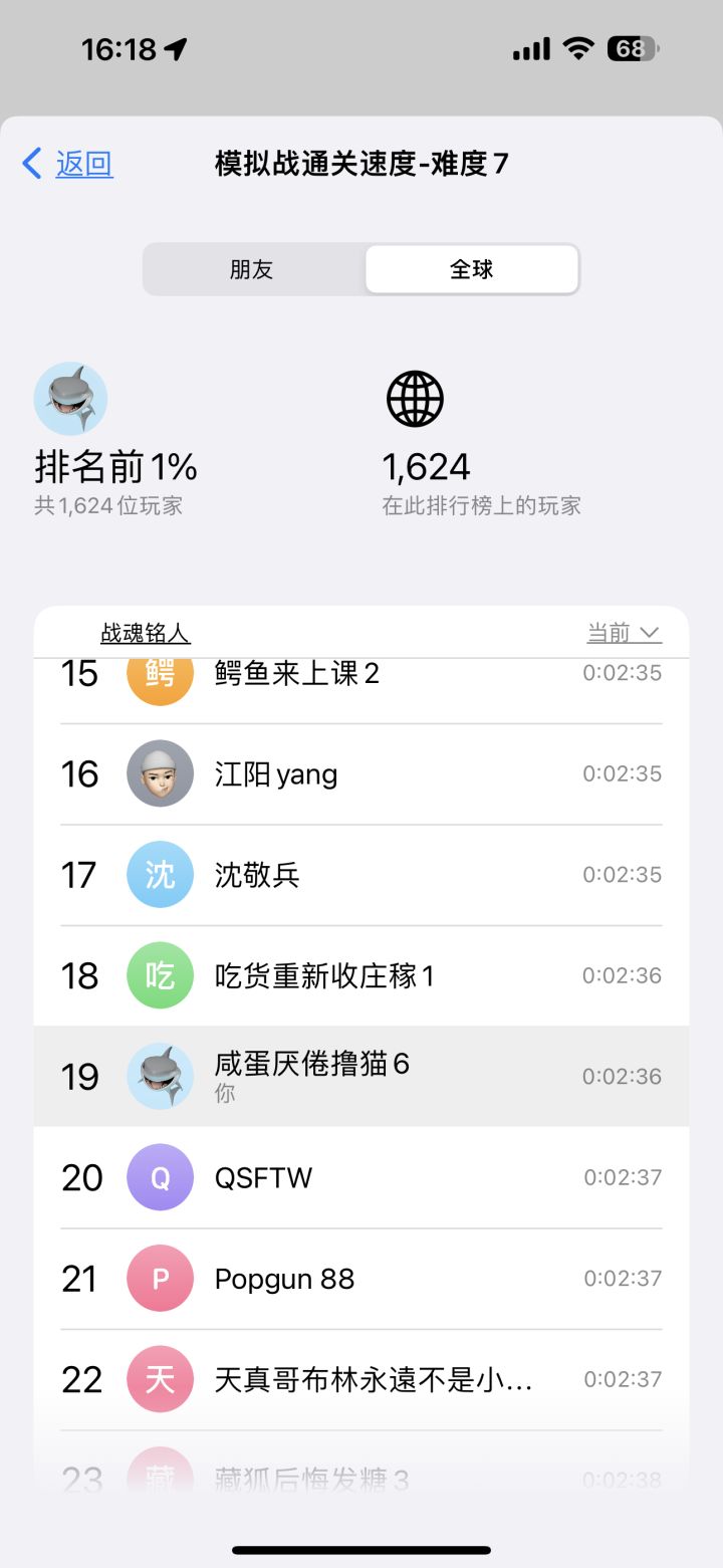 啥时候整出来个排名?截图