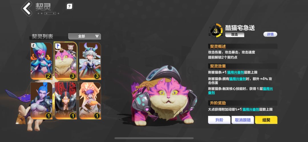 酷猫这宠物玩什么角色和bd,有没大佬解答 1