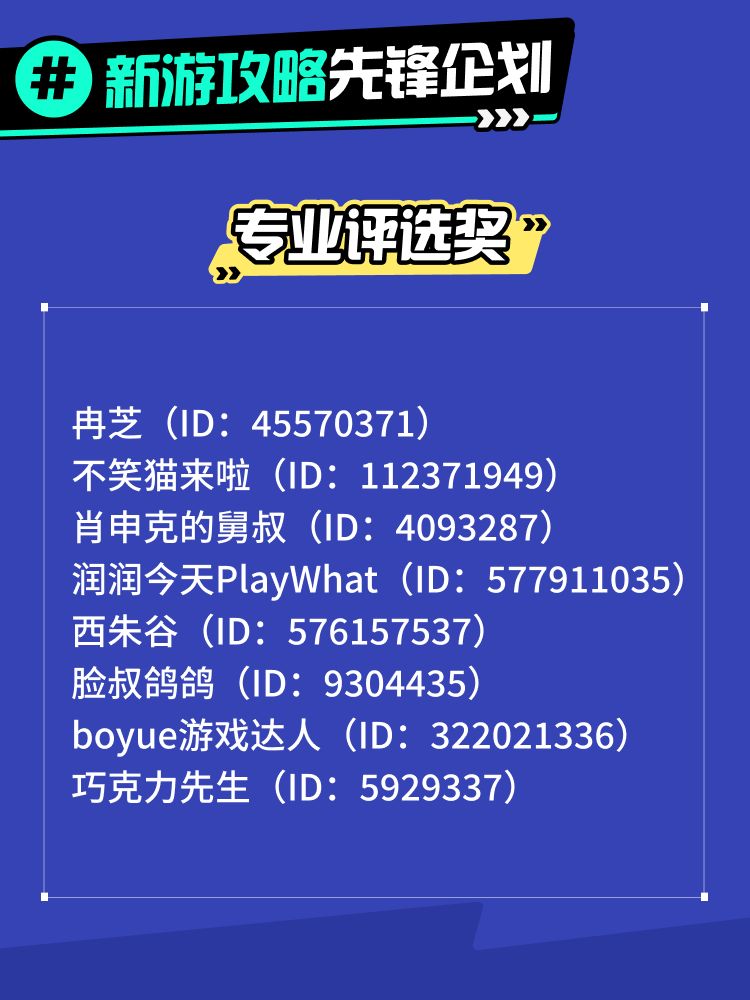 获奖名单公示 | 新游攻略先锋企划第一期 3