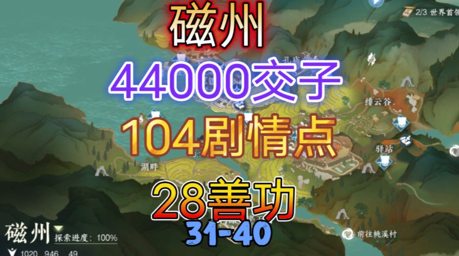 【逆水寒手游】磁州交子/剧情点/善功获取位置攻略（31-40）截图