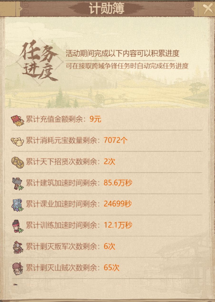 跨域争锋战功档位任务方案截图