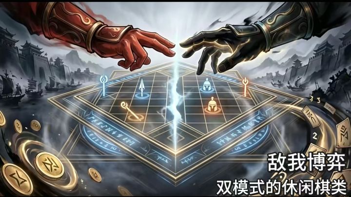 自走棋玩法的象棋对峙，属性卡加持区别常规夺帅截图