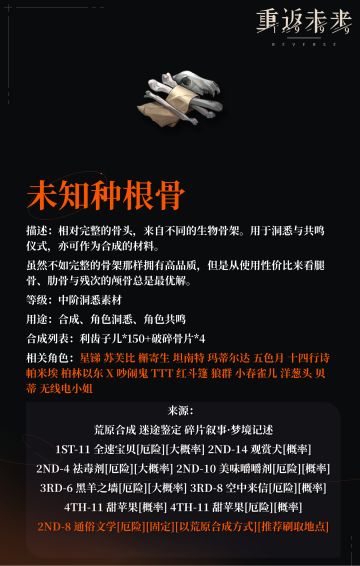 【角色培养素材】未知种根骨