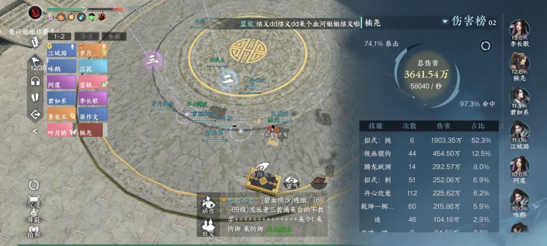 今日份血河调号2.0秒伤打老六6.0面板如下 2