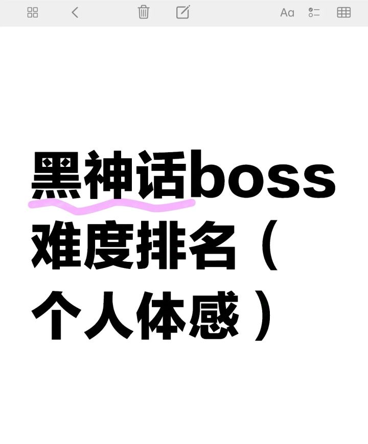 黑神话悟空boss排行榜截图