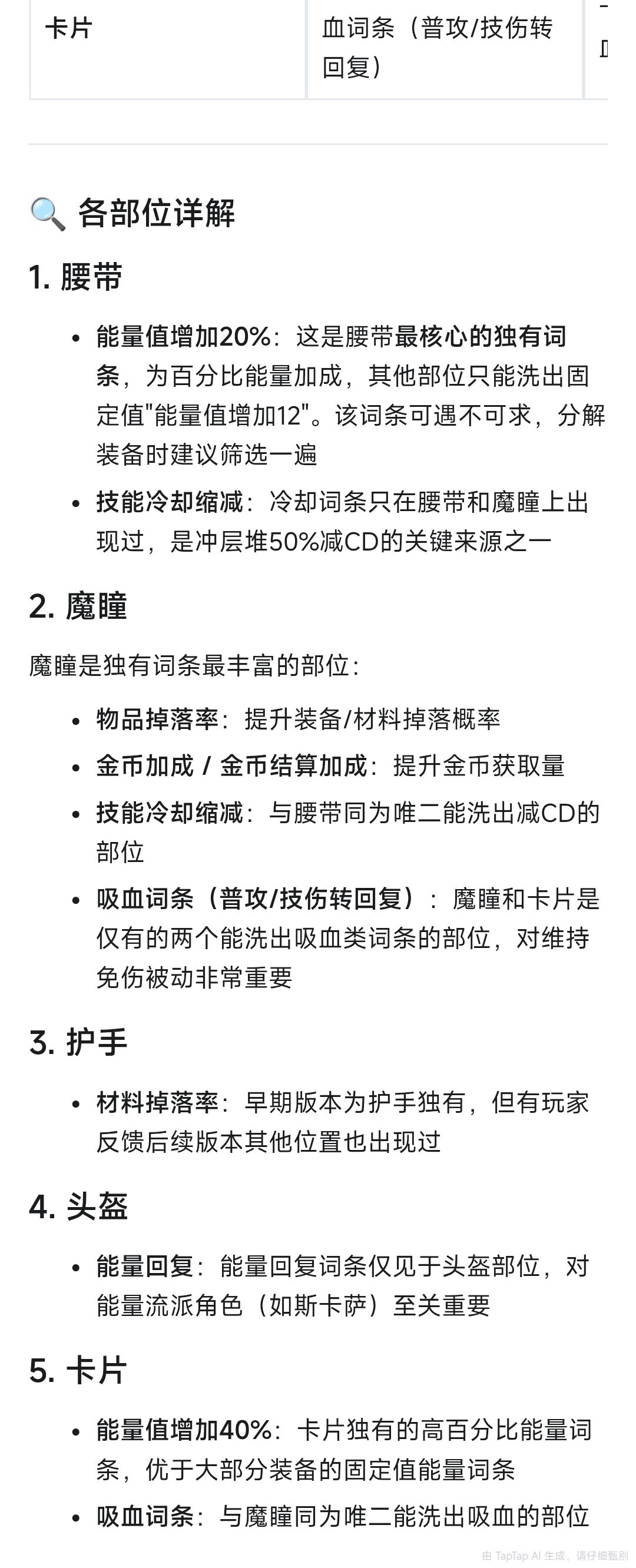 史莱姆与地下城装备各部位独有词条汇总 3