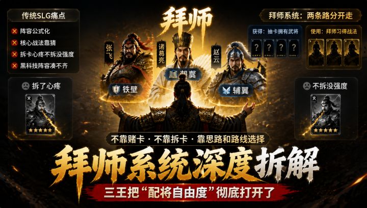 拜师系统深度拆解——三王把“配将自由度”彻底打开了截图