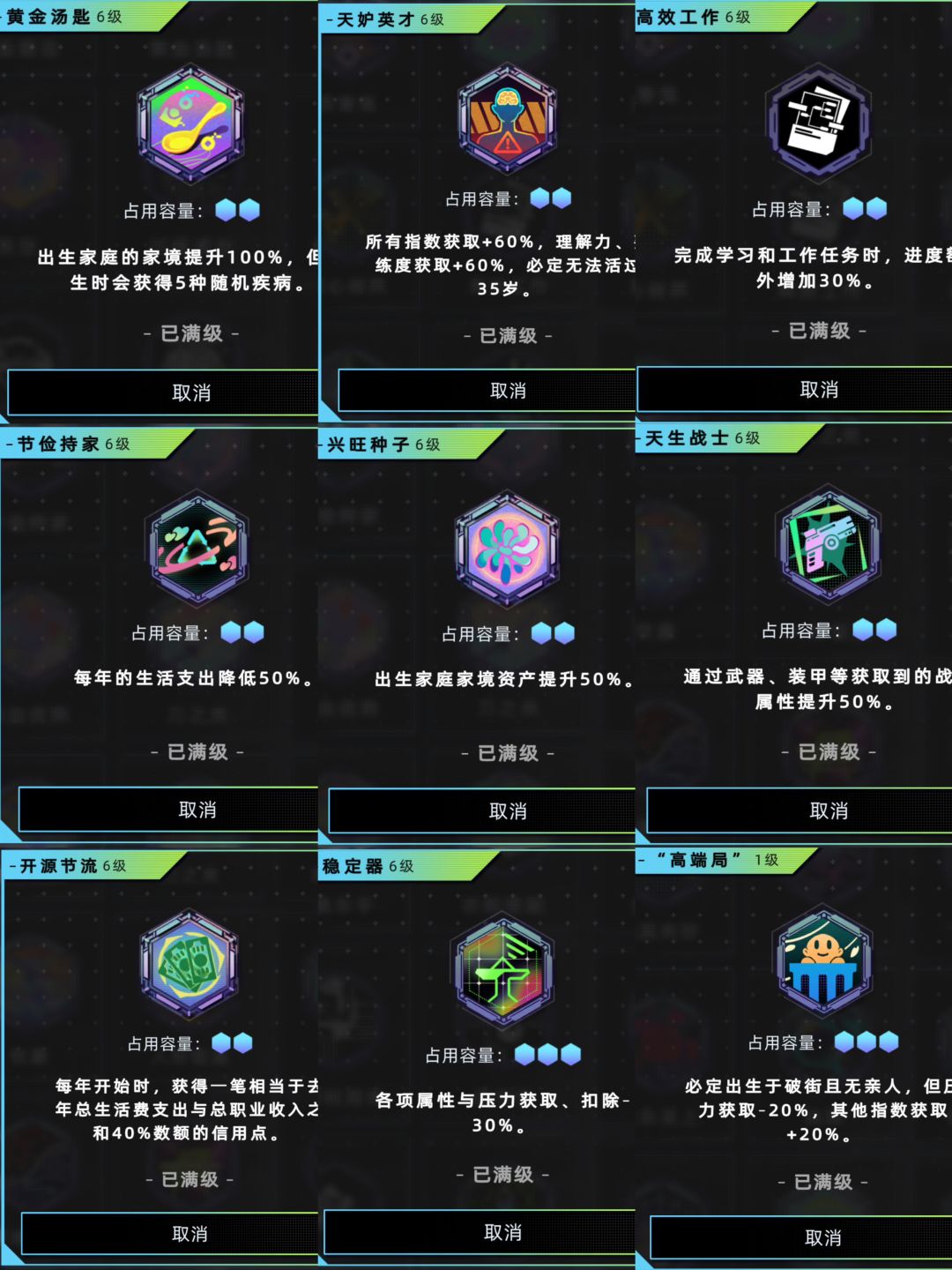 满级天赋展(不全)与评价(个人)(三) 2