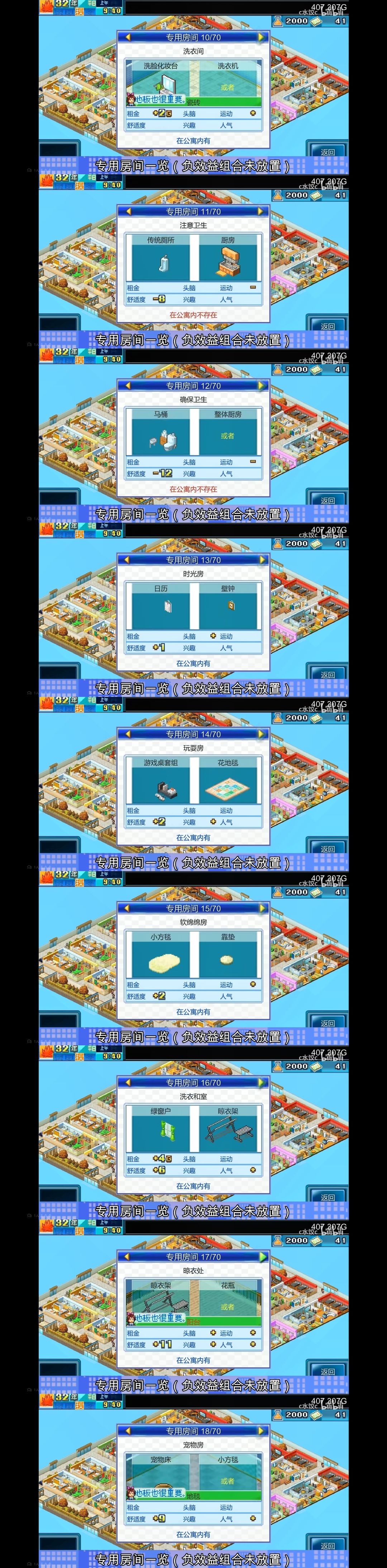 住宅梦物语攻略:平凡区布局图+专用房间~~ 3