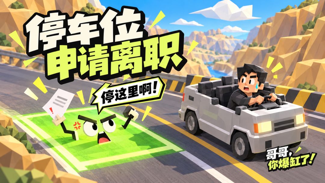 停车位申请离职:我都绿成这样了,你还往墙上停? 1