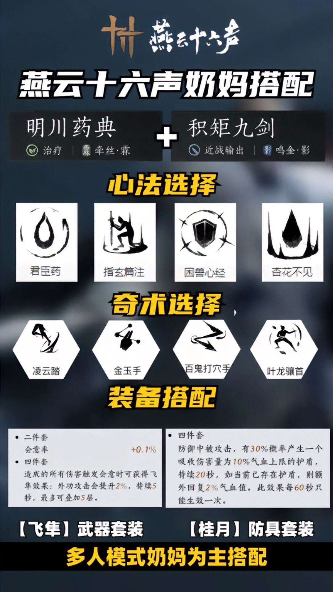 燕云十六声T0武器心法搭配 3