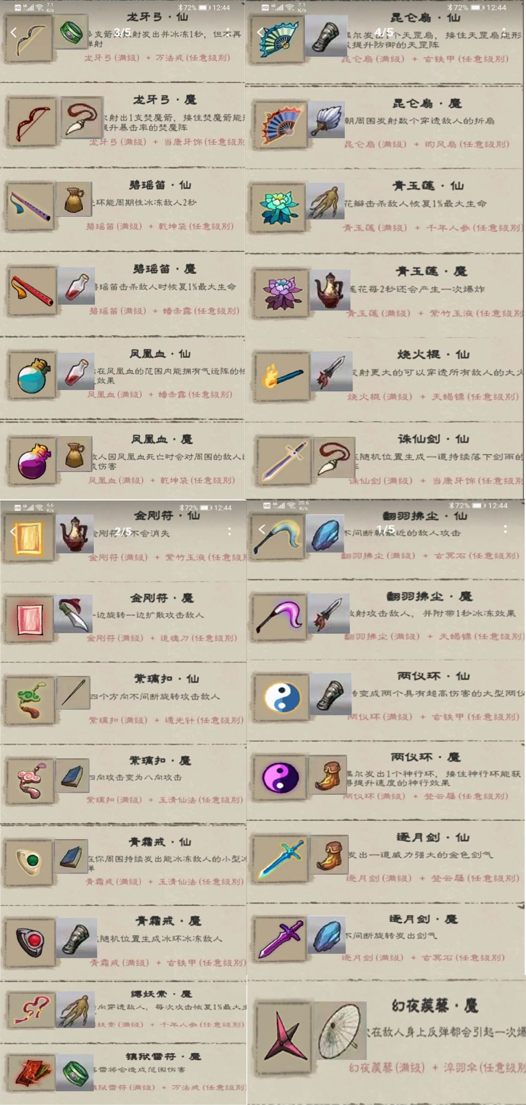 最全最直观合成  效果说明表截图