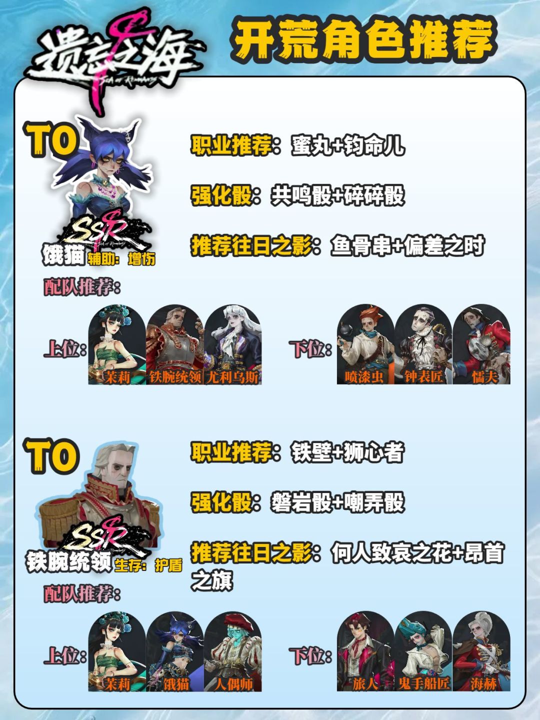 遗忘之海开荒角色推荐及培养攻略。 1
