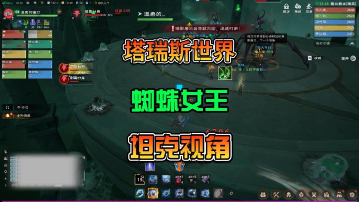 塔瑞斯世界蜘蛛女王10人精英团本坦克T视角解说截图