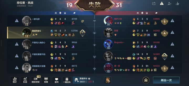 现阶段排位截图