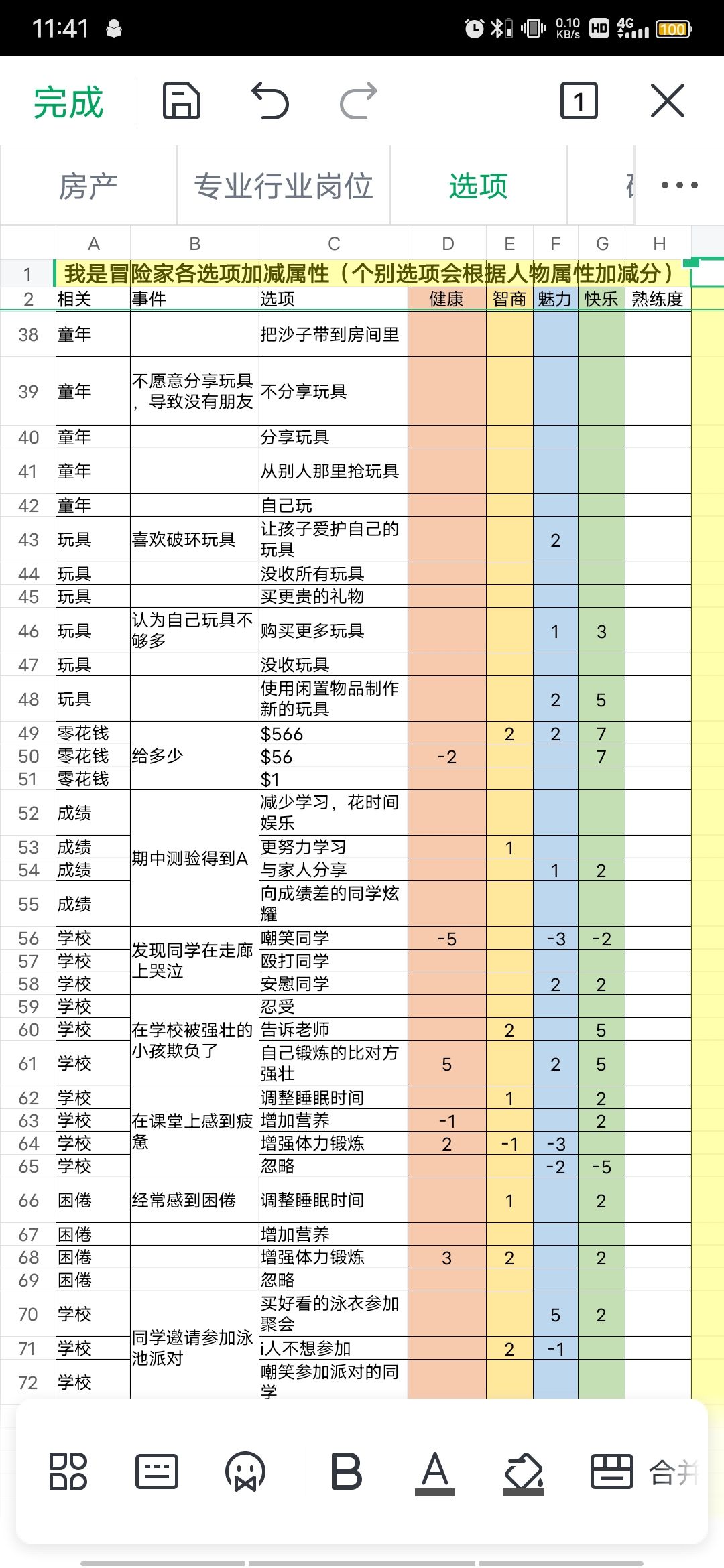 之前整理的部分选项属性加成 2
